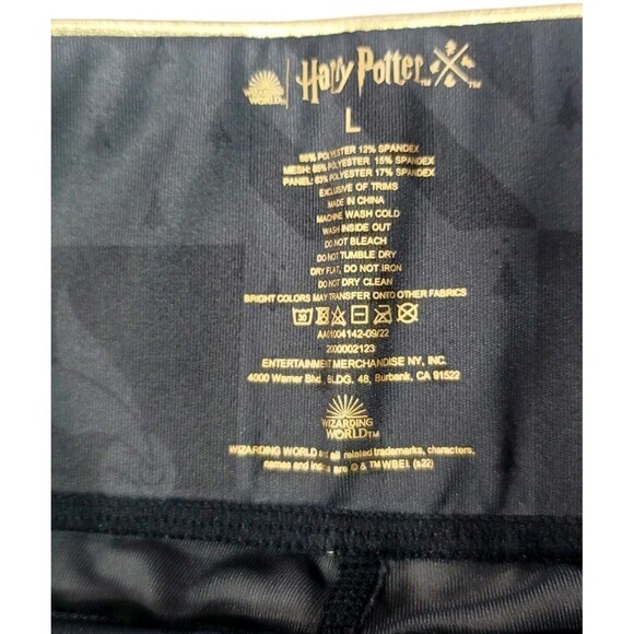 Harry Potter HOGWARTS Women's L Black Gold Leggings High Rise Quidditch NWOT - Picture 7 of 12